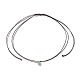 Doppelstrang-Halskette mit Tropfenanhänger aus natürlichen und synthetischen gemischten Edelsteinen für Damen NJEW-JN04257-5