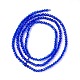 クリアガラスビーズ連売り  多面カット  ラウンド  ブルー  2mm  穴：0.6mm  約182~201個/連  14.57~15.24インチ（（37~38.7cm） GLAA-C019-01A-06-2