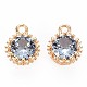Brass Micro Pave Cubic Zirconia Charms KK-S356-772A-1