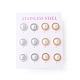 6 paio di orecchini a bottone semicircolari con perle di conchiglia EJEW-A067-19-4