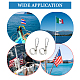 Superfindings 6 anillo de montaje para mástil de bandera y 6 clips de acero inoxidable para mástil de bandera de barco FIND-FH0005-13-5