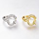 Adjustable Brass Micro Pave Clear Cubic Zirconia Finger Ring Components ZIRC-I049-21-1