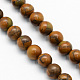 Round Natural Bamboo Leaf Stone Beads Strands G-S189-05-1