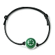 Bracelets de perles tressés ronds en bois de la Saint-Patrick BJEW-JB09595-2