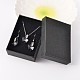 Heart Glass Pendant Necklaces & Dangle Earrings Jewelry Sets SJEW-JS00881-03-1