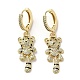 Raccoon Real 18K Gold Plated Brass Dangle Leverback Earrings EJEW-Q797-16G-1