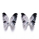樹脂カボション  ネイルアートの装飾の付属品  3 Dの蝶  透明  8.5x9.5x3mm MRMJ-S014-011E-1