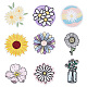 DICOSMETIC 9Pcs 9 Styles Flower Pattern Computerized Embroidery Cloth Iron on Patches DIY-DC0002-16-1