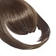 女性のためのヘアフリンジのクリップ  耐熱高温繊維  テンプル前面のフリンジが付いた合成フラットバン  ブラウン  19.6~21.6インチ（50~55cm） OHAR-G006-C02-3