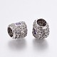 Brass Micro Pave Cubic Zirconia European Beads OPDL-P001-30A-2