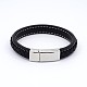 Unisex Casual Style Braided Leather Cord Bracelets BJEW-F119-24-1