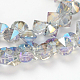 Plaqué demi-arc-en-verre transparent chapelets de perles EGLA-J101-HR01-1