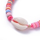 Handgefertigte Heishi-Perlen aus Fimo geflochtene Perlenketten NJEW-JN02724-04-3