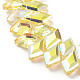Fili di perle di vetro romboidale placcate EGLA-A036-12A-FP01-3