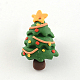 手作りのクリスマスツリーポリマークレイペンダント  グリーン  30x19x7mm  穴：1mm X-CLAY-R060-24-1