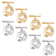 CHGCRAFT 8 Sets 2 Colors Toggle Clasps Real Gold and Real Platinum Plated Oval IQ T-bar Closure Clasps for Necklace Bracelet Earring Jewelry Making KK-CA0003-26-1