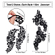GORGECRAFT 2 Pairs Black Flowers Patches Garment Applique Embroidery DIY Wedding Dress Sewing Clothing Accessories (Black D) DIY-GF0004-90-2