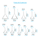 OLYCRAFT 9 Pack Glass Funnels Bent Neck Glass Funnel Hopper Diameter 56mm~90mm 9 Size AJEW-OC0001-26-2