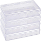 BENECREAT 8 Pack 6x3.5x0.8 Inch Rectangle Clear Plastic Storage Box with Double Hinged Lids for Photo CON-BC0006-06C-8