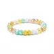 Glass Rondelle Beaded Stretch Bracelet for Women BJEW-JB08709-4