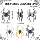 Sunclue 24 шт. 3 цвета пустой стеклянный кулон в виде паука FIND-SC0006-47-2