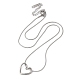 304 collier pendentif coeur creux en acier inoxydable avec chaînes serpent rondes NJEW-M202-05P-1