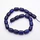 Dyed Barrel Natural Lapis Lazuli Beads Strands G-P096-12x16-03-2