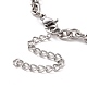 304 pulsera de cadena de cable de acero inoxidable para hombres y mujeres BJEW-E031-01P-04-3