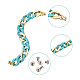 Fashewelry 12pcs 6 colores acrílico y ccb cadena de bordillo de plástico cadena de la caja del teléfono HJEW-FW0001-01-4