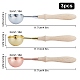 CRASPIRE 3Pcs 3 Colors Brass Handle Wax Sealing Stamp Melting Spoon TOOL-CP0001-25-2