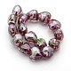 Pearlized Handmade Inner Flower Lampwork Heart Beads Strands LAMP-L024-02F-3