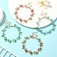 4Pcs 4 Color Acrylic & Glass Beaded Flower Linnk Chain Bracelets Set BJEW-TA00273-2