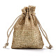 ポリエステル模造黄麻布包装袋巾着袋  クリスマスのために  結婚式のパーティーとdiyクラフトパッキング  ペルー  9x7cm ABAG-R005-9x7-15-4
