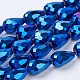 Electroplate Glass Beads Strands X-EGLA-D017-15x10mm-1-3