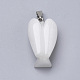 真鍮の留め具を持つ天使の天然の白い翡翠のペンダント  プラチナ  40x22x15mm  穴：10x4mm G-R220-13M-2