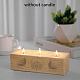 CREATCABIN Wooden Tealight Candle Holder Gift Lotus Sun Moon Set of 3 Candlestick Stand Memorial Candle Ornaments Table Decor for Loss of Loved Remembrance Gifts 6.5 x 5.5inch (without candles) DIY-WH0375-004-5