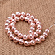 Polished Round Grade A Shell Pearl Bead Strands BSHE-M027-6mm-23-2