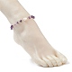 Bracelets de cheville en perles de pierres précieuses naturelles AJEW-AN00515-3