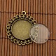 25mm Dome Transparent Glass Cabochons and Alloy Pendant Cabochon Settings for DIY DIY-X0191-AB-NF-4