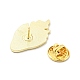 花エナメルピン付きゴースト  バックパックの服のためのハロウィーンの合金バッジ  ライトゴールド  きいろ  30.5x17x1.5mm JEWB-G014-C03-3