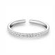 SHEGRACE Simple Design Rhodium Plated 925 Sterling Silver Cuff Rings JR109A-2