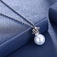 925 Sterling Silver Pearl  Pendant Necklaces NJEW-BB30760-5