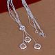 Popular Silver Color Plated Brass Multi-strand Snake Chain Necklaces NJEW-BB12806-2