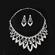 Kits de bijoux avec clous d'oreilles et collier avec strass de mariage à la mode SJEW-S042-07-1