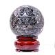 天然石の球体飾り  クリスタルヒーリングボールディスプレイ装飾、ベース付き  家の装飾のための  50mm PW-WG15772-05-1