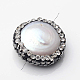 Flat Round Natural Cultured Freshwater Pearl Beads G-F226-21-2