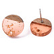 Transparent Resin & Walnut Wood Stud Earring Findings MAK-N032-007A-F04-3