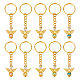 10 pz 10 colori in lega di stile tibetano angeltee con portachiavi con ciondoli in rilievo di perle d'imitazione in plastica abs KEYC-PH01510-1