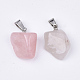 Pendentifs de quartz rose naturel G-Q996-31-2