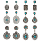ANATTASOUL 6 Pairs 6 Style Rhombus & Rectangle & Oval Synthetic Turquoise Dangle Stud Earrings EJEW-AN0001-05-1